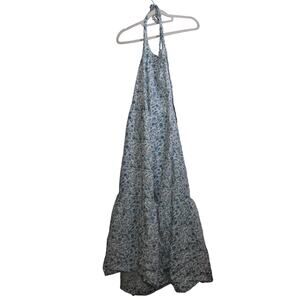 Loft Beach Blue Floral Maxi Halterneck Sundress Size XL